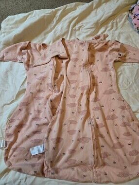 2 Knirose Pink Cloud-Print Kids Pajama Sleep Sack - Soft Zippered Sleeper
